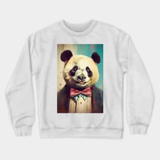 Smiling Panda Portrait Art Crewneck Sweatshirt